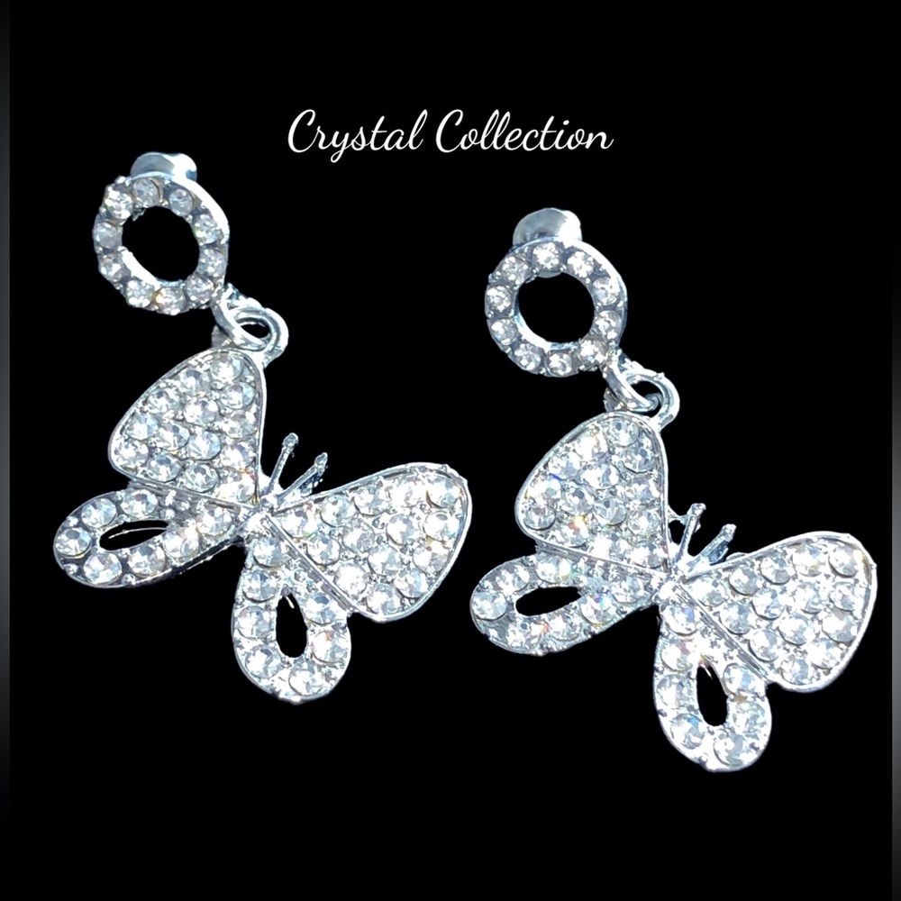 ❤️3 for $12 Crystal Collection Butterfly Earrings